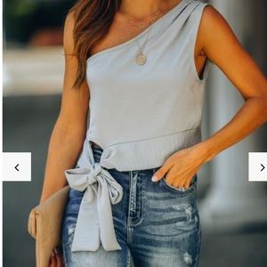 Vici Delaney one shoulder tie top